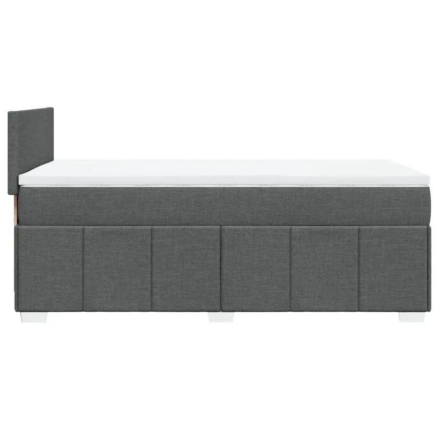 Sommier à lattes de lit et matelas Gris foncé 90x190 cm Tissu - 7