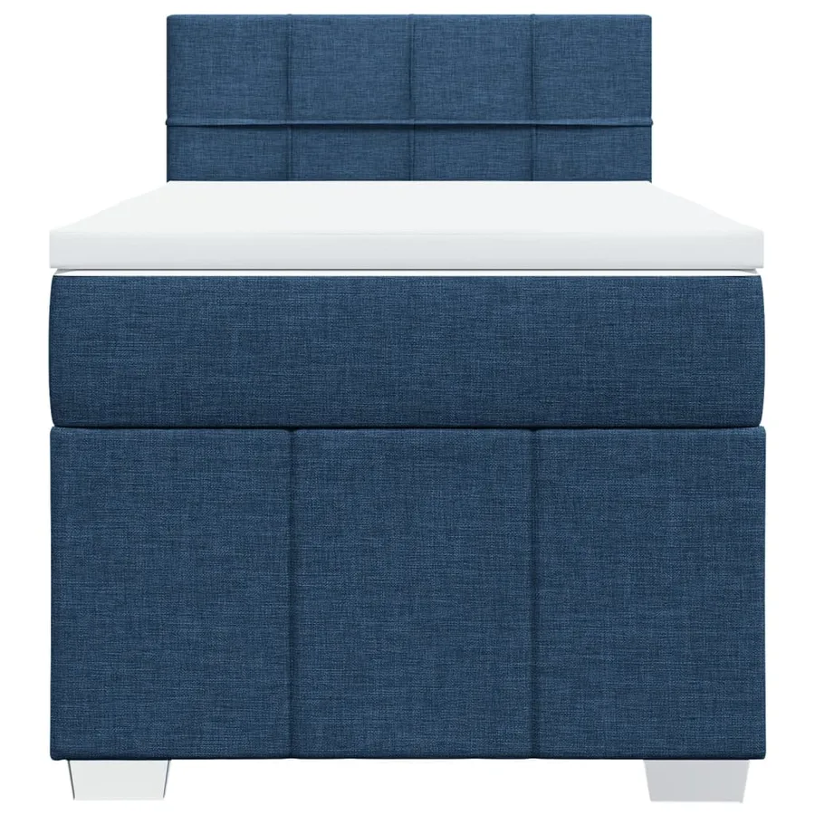 Sommier à lattes de lit avec matelas Bleu 90x200 cm Tissu - 6