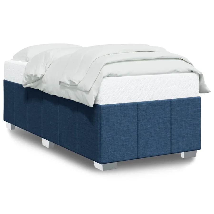 Cadre de lit sans matelas bleu 90x200 cm tissu - 2