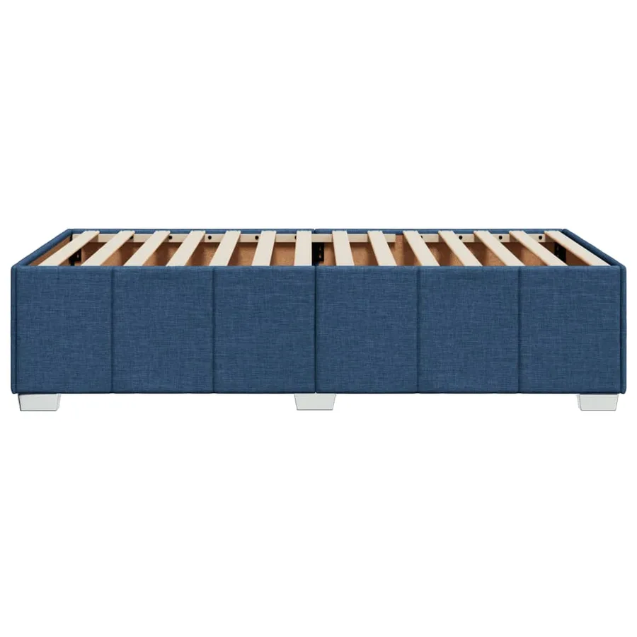 Cadre de lit sans matelas bleu 90x200 cm tissu - 5