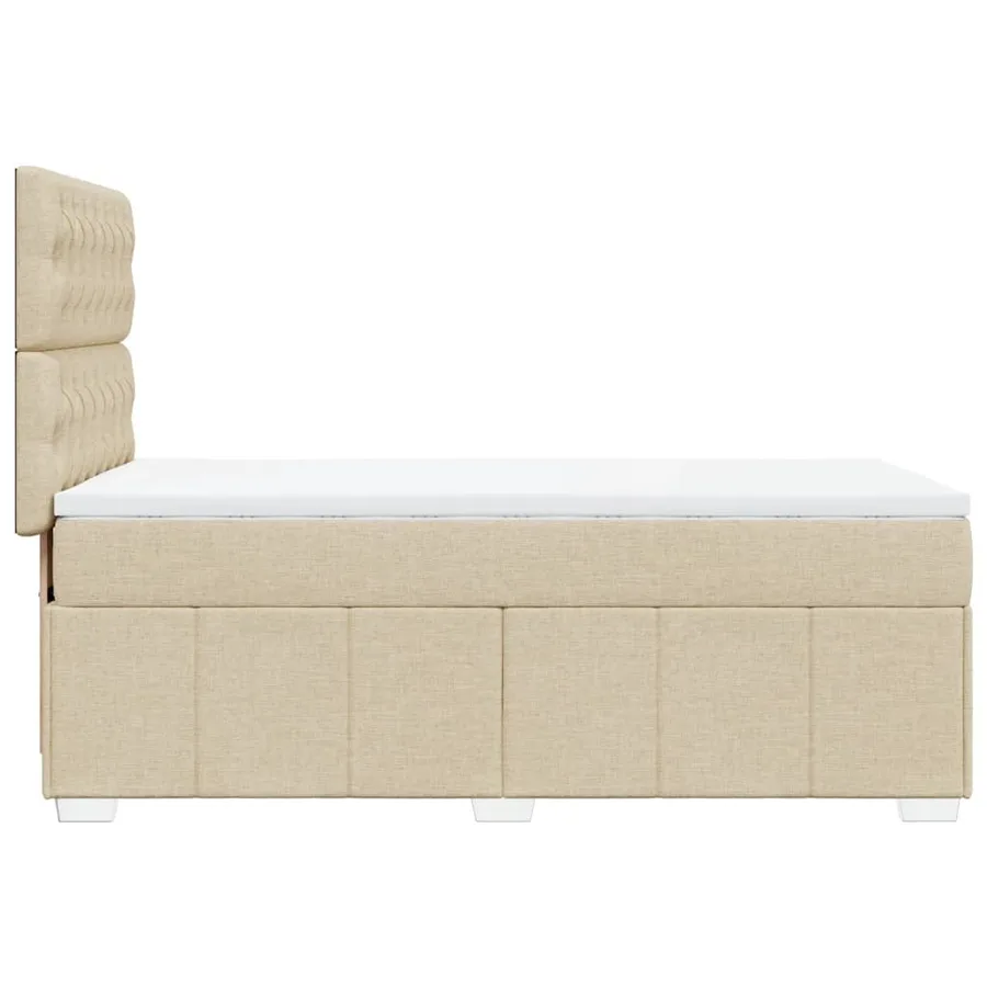 Sommier à lattes de lit avec matelas Crème 90x200 cm Tissu - 5