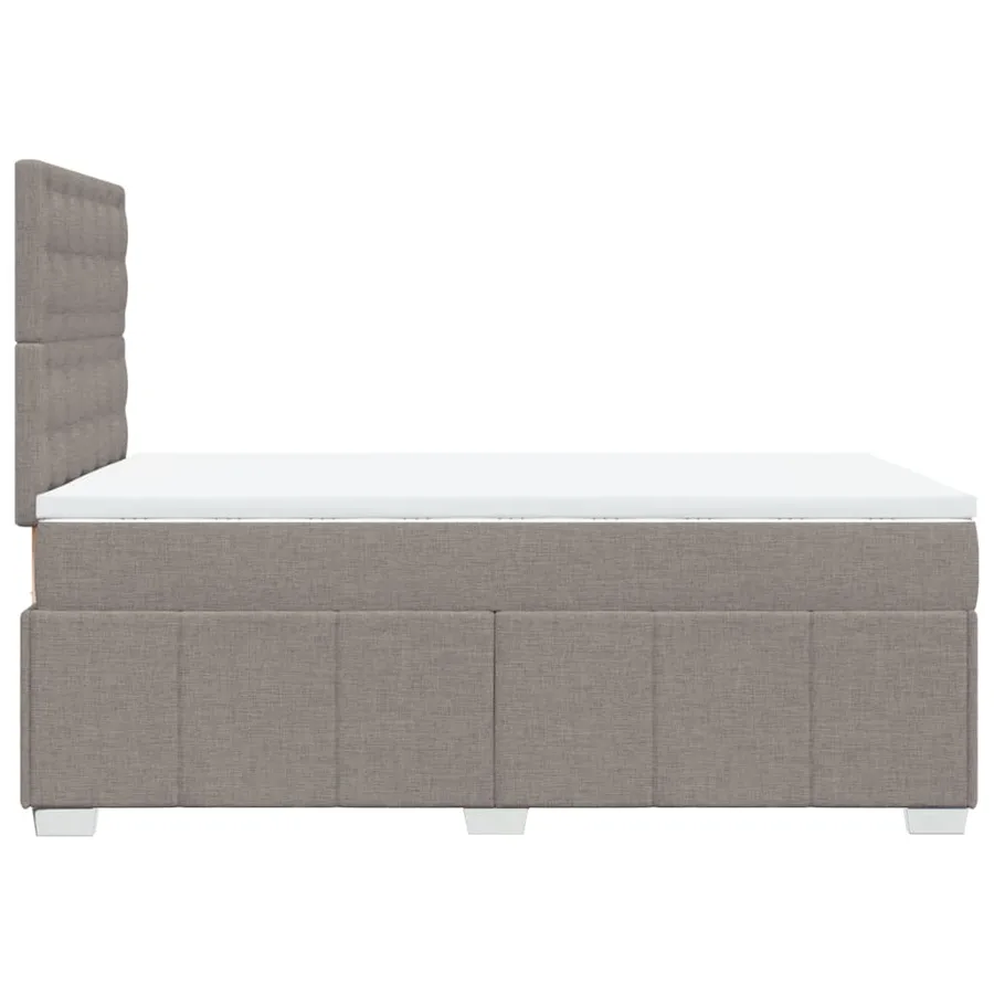 Sommier à lattes de lit avec matelas taupe 120x190 cm tissu - 5