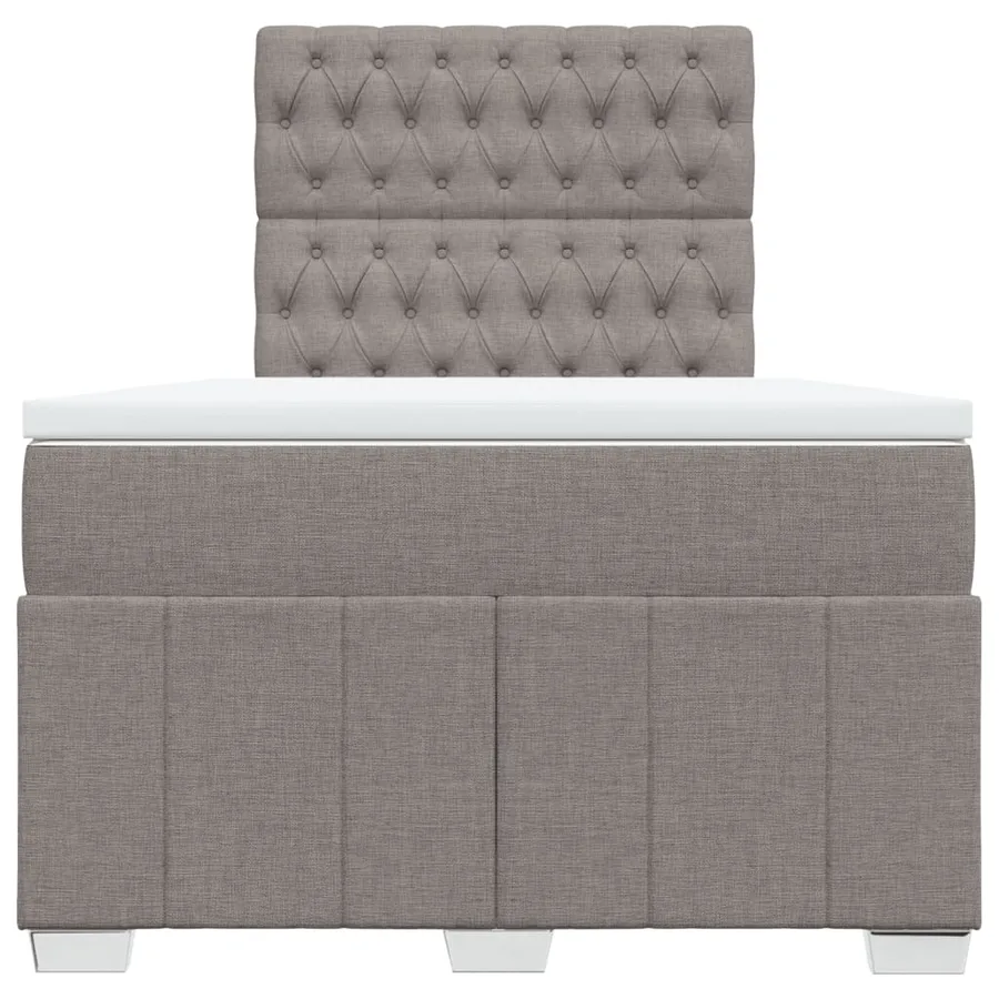 Sommier à lattes de lit avec matelas taupe 120x190 cm tissu - 6
