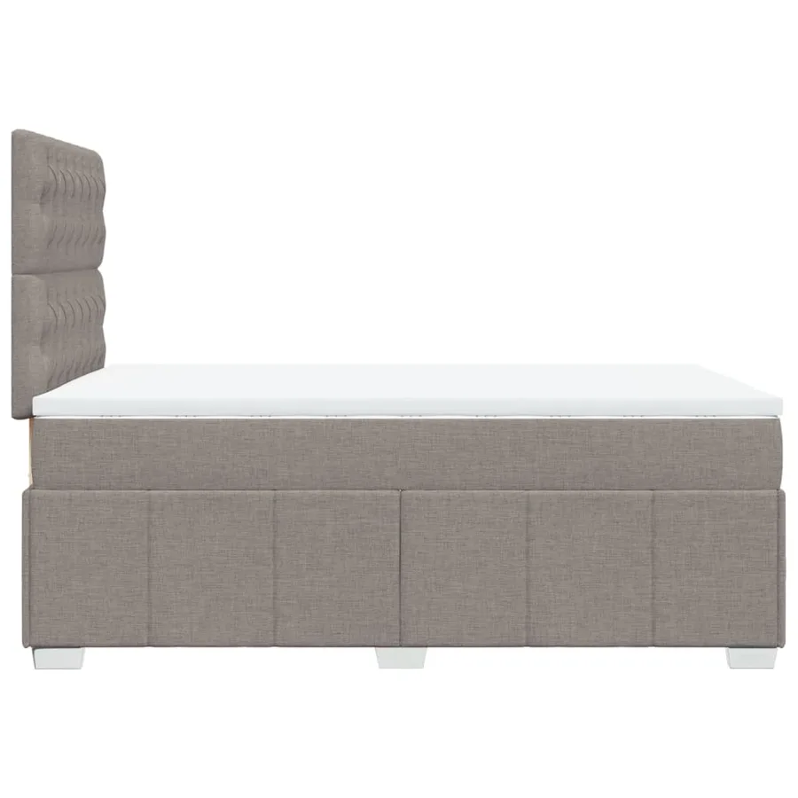 Sommier à lattes de lit avec matelas taupe 120x190 cm tissu - 7