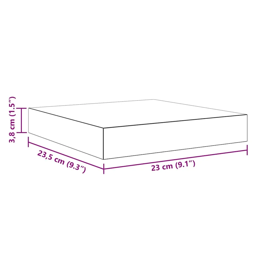 Étagères murales flottantes 2 pcs chêne 23x23,5x3,8 cm MDF - 15