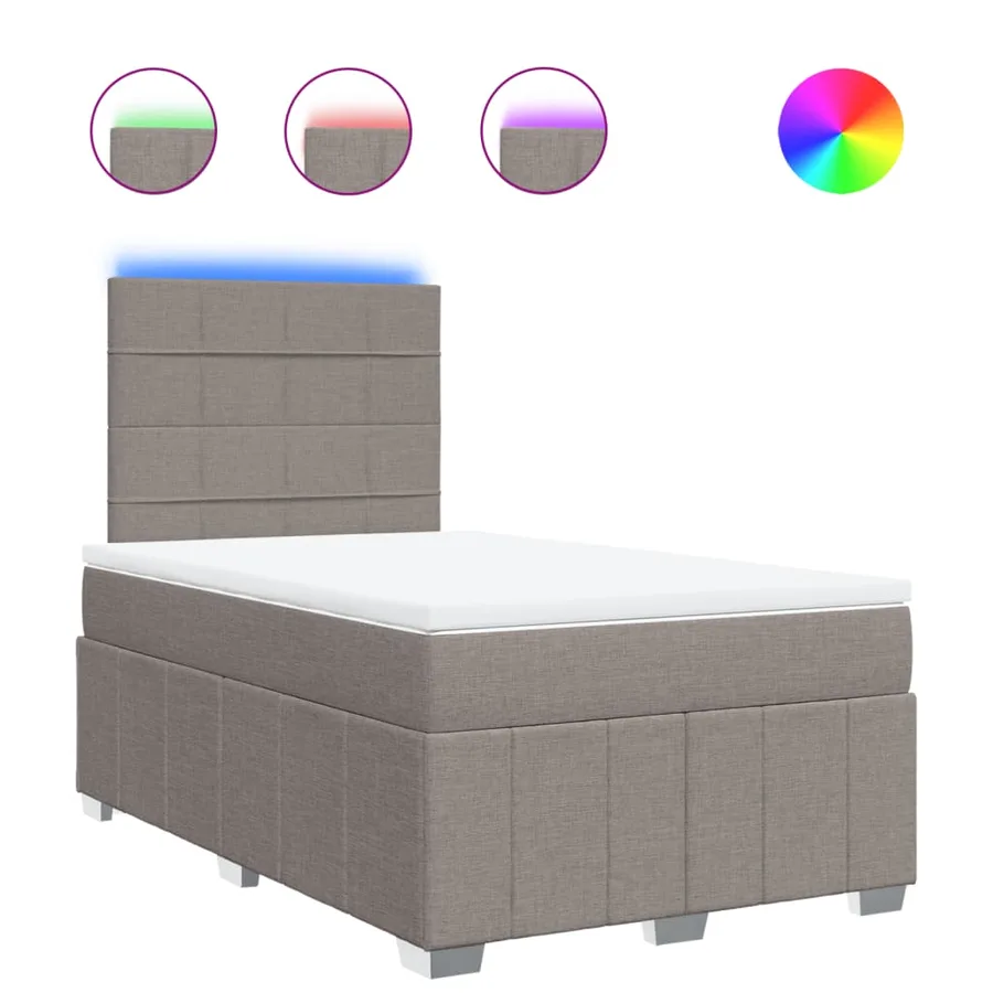 Sommier à lattes de lit avec matelas taupe 120x190 cm tissu - 2
