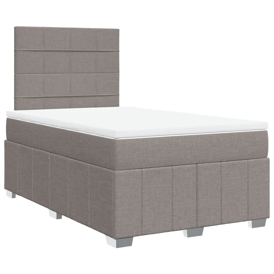 Sommier à lattes de lit avec matelas taupe 120x190 cm tissu - 3