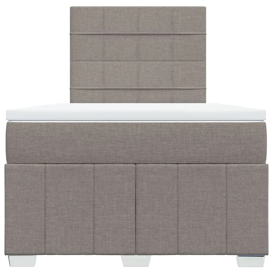 Sommier à lattes de lit avec matelas taupe 120x190 cm tissu - 6
