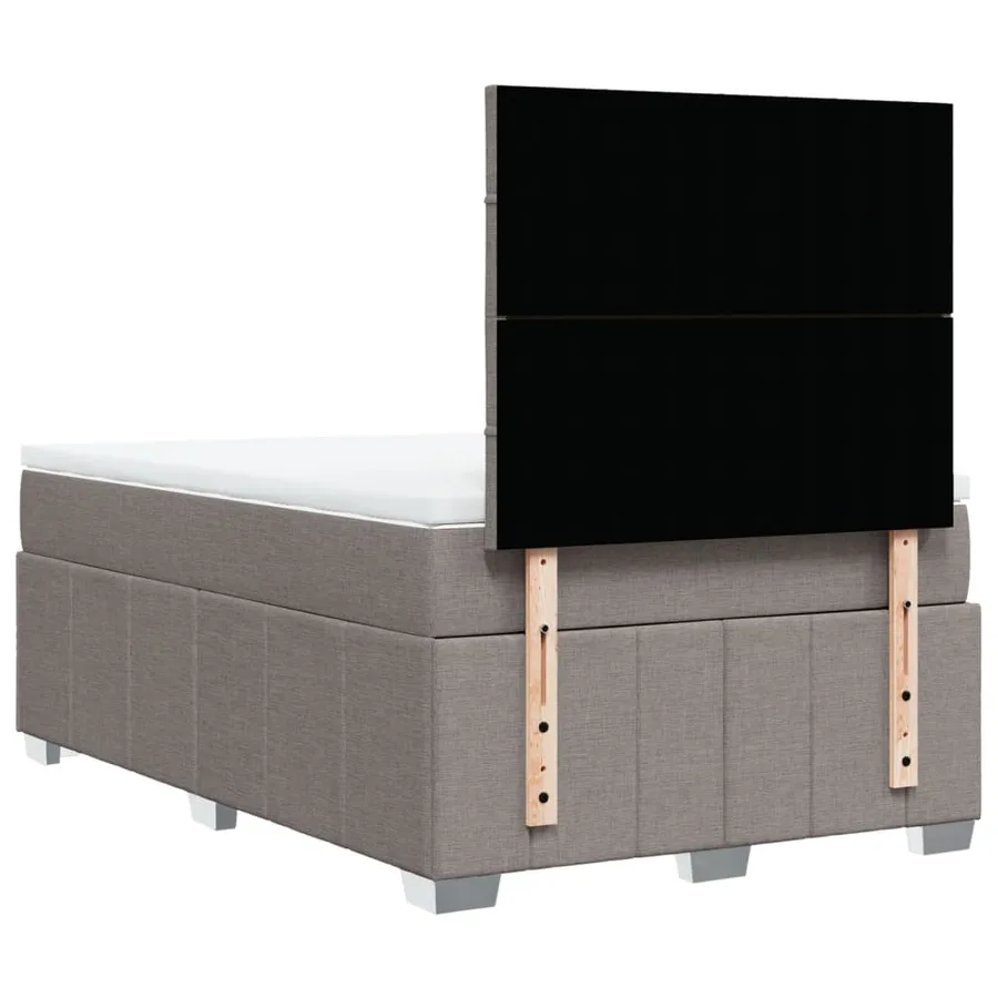 Sommier à lattes de lit avec matelas taupe 120x190 cm tissu - 8