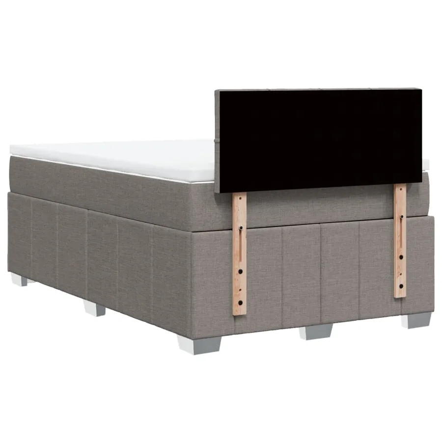 Sommier à lattes de lit avec matelas taupe 120x190 cm tissu - 6