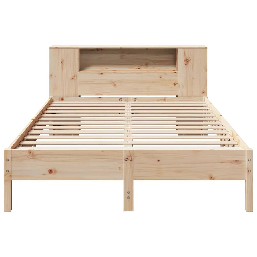 Lit bibliothèque sans matelas 160x200 cm bois massif de pin - 4