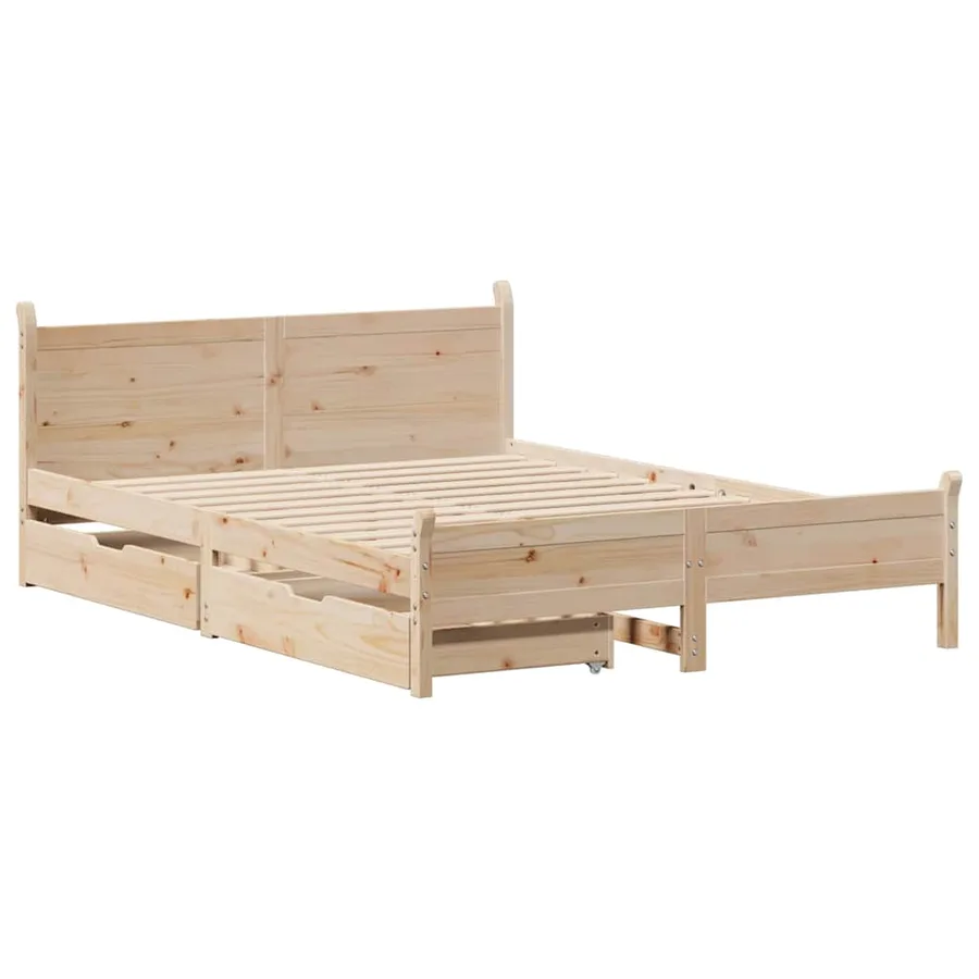 Cadre de lit sans matelas 120x200 cm bois de pin massif - 3