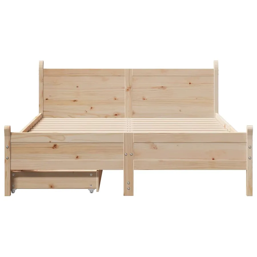Cadre de lit sans matelas 120x200 cm bois de pin massif - 4
