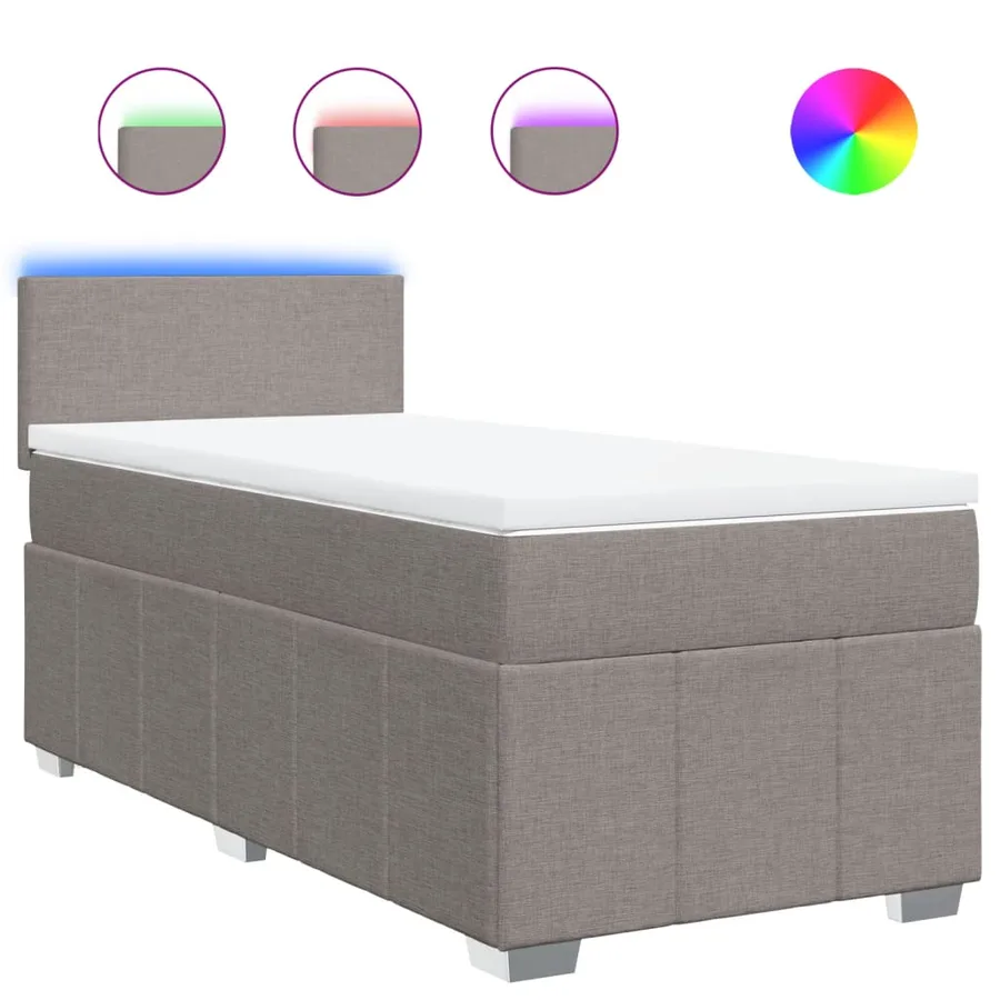 Sommier à lattes de lit avec matelas Taupe 90x190 cm Tissu - 2