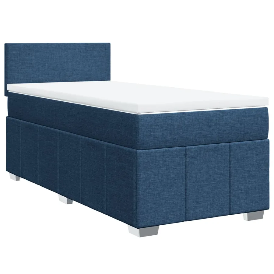 Sommier à lattes de lit avec matelas Bleu 100x200 cm Tissu - 2