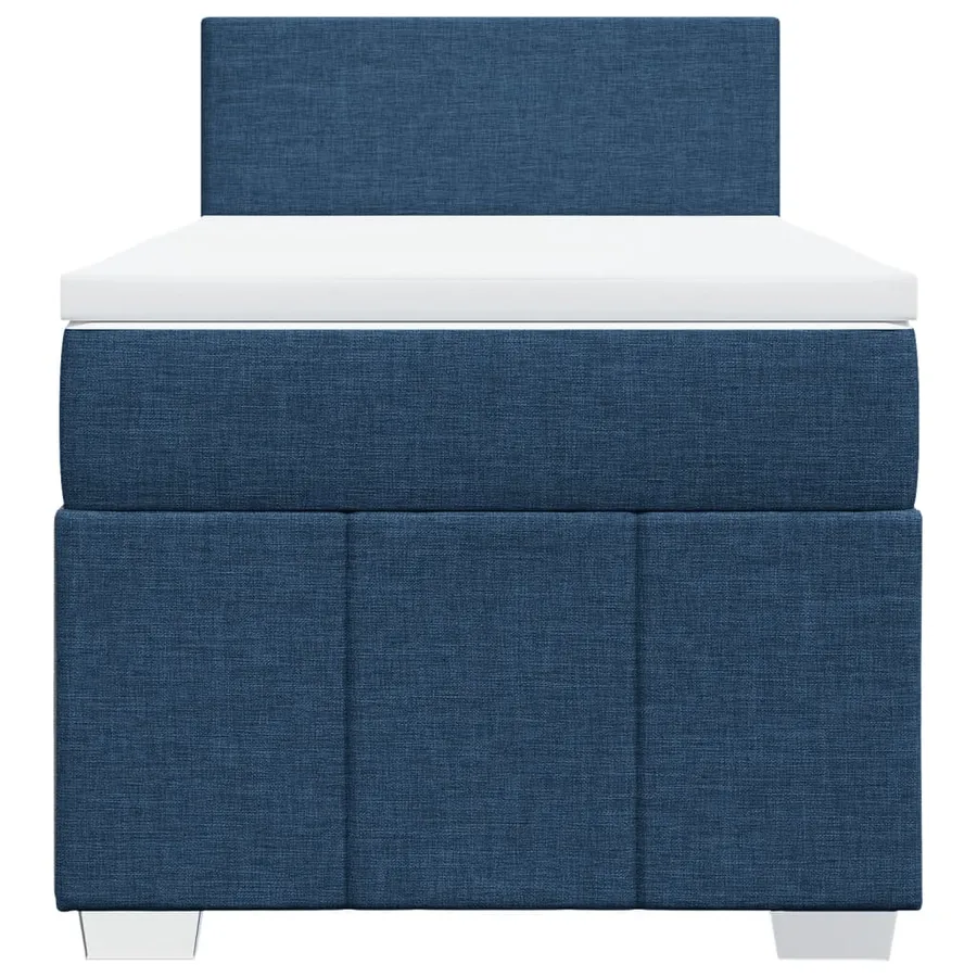 Sommier à lattes de lit avec matelas Bleu 100x200 cm Tissu - 4