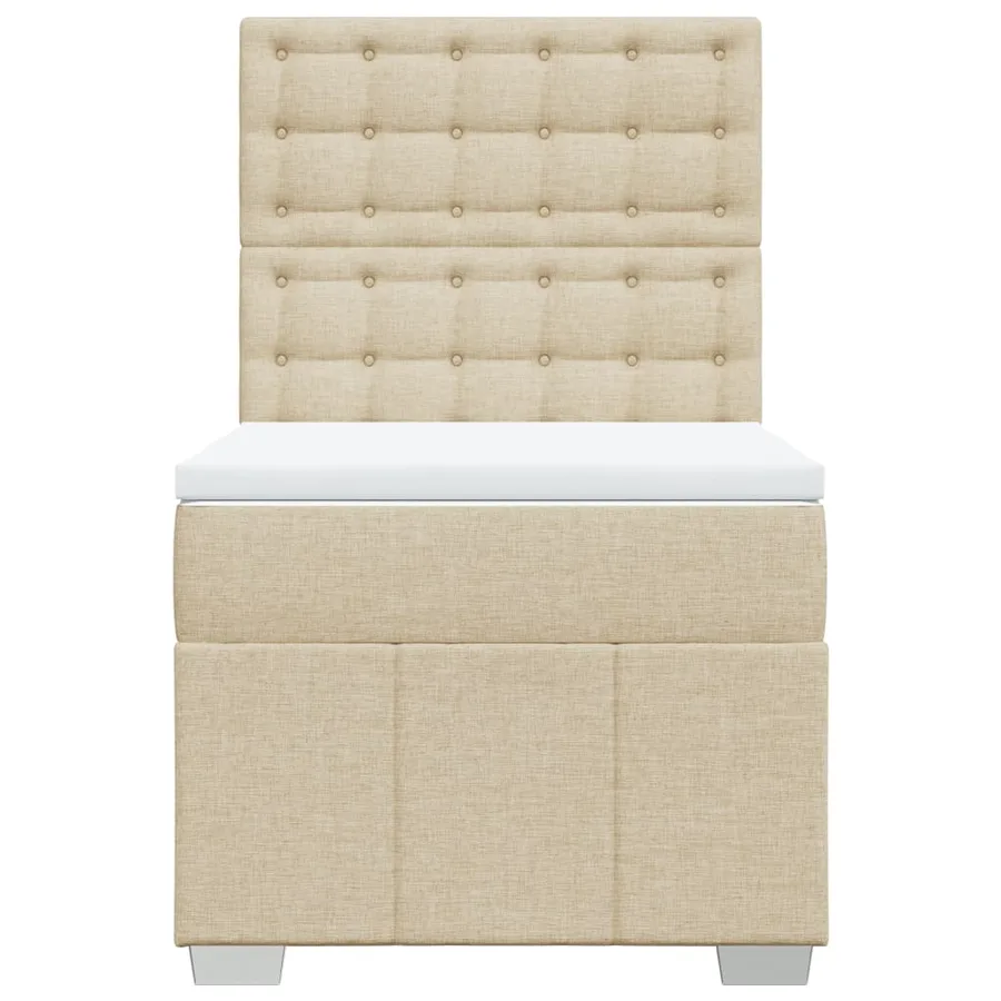 Sommier à lattes de lit avec matelas Crème 80x200 cm Tissu - 4