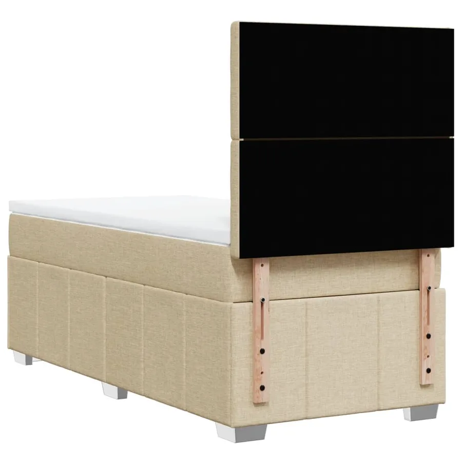Sommier à lattes de lit avec matelas Crème 80x200 cm Tissu - 6