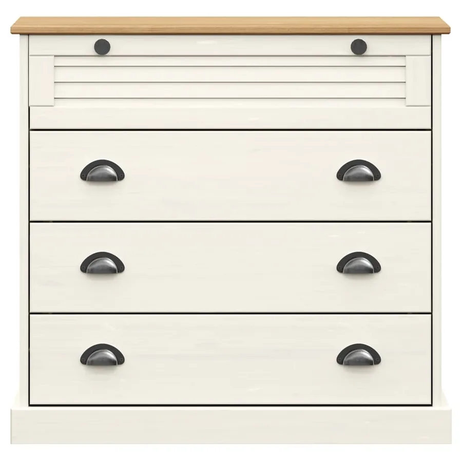 Buffet haut VIGO blanc 80x40x176 cm bois massif de pin - 11