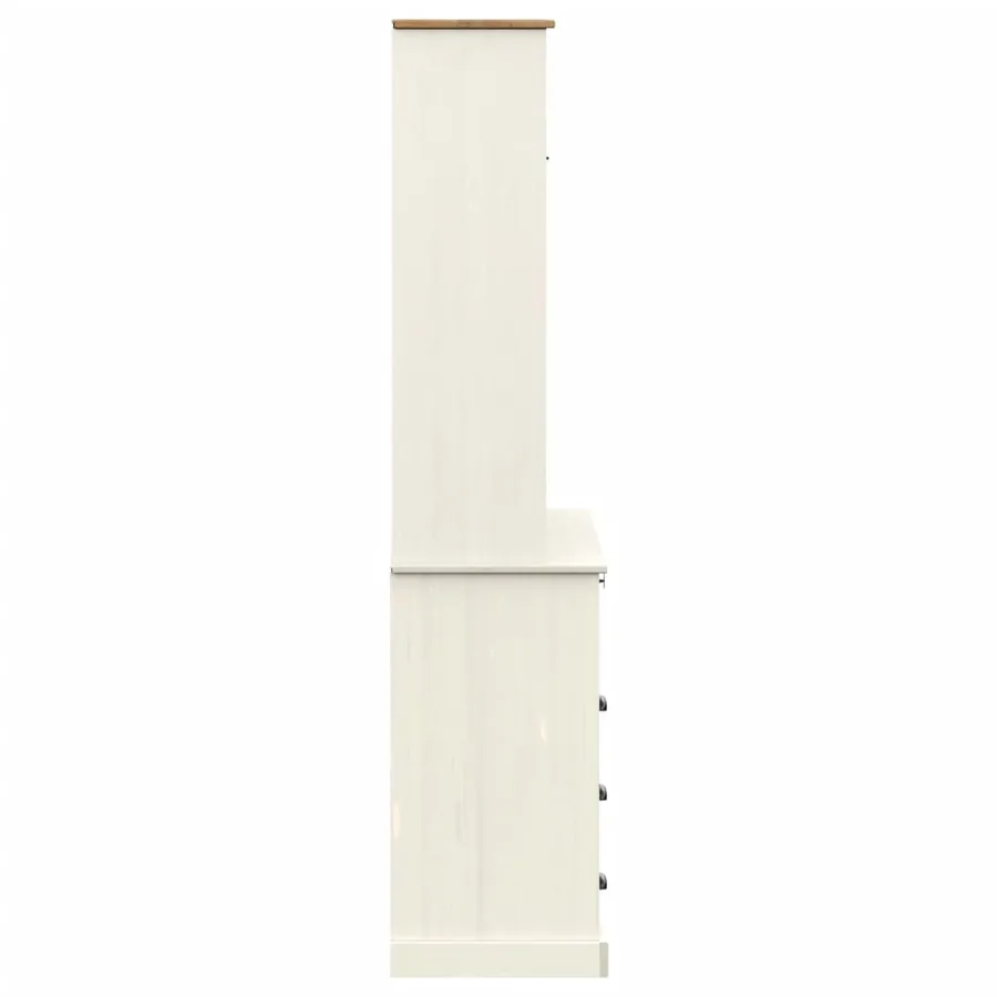 Buffet haut VIGO blanc 80x40x176 cm bois massif de pin - 6