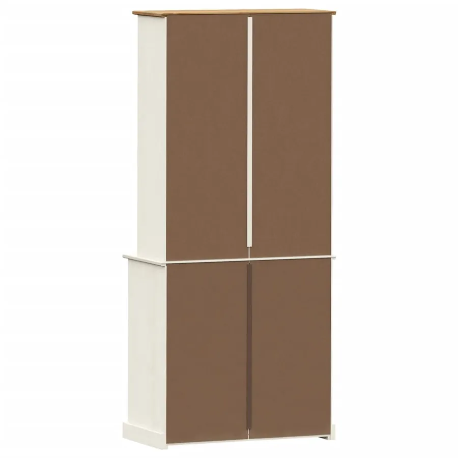Buffet haut VIGO blanc 80x40x176 cm bois massif de pin - 7