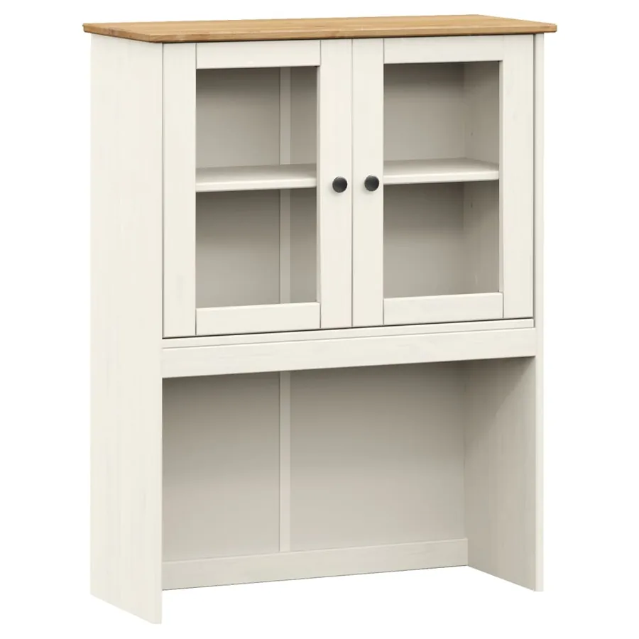Buffet haut VIGO blanc 80x40x176 cm bois massif de pin - 8