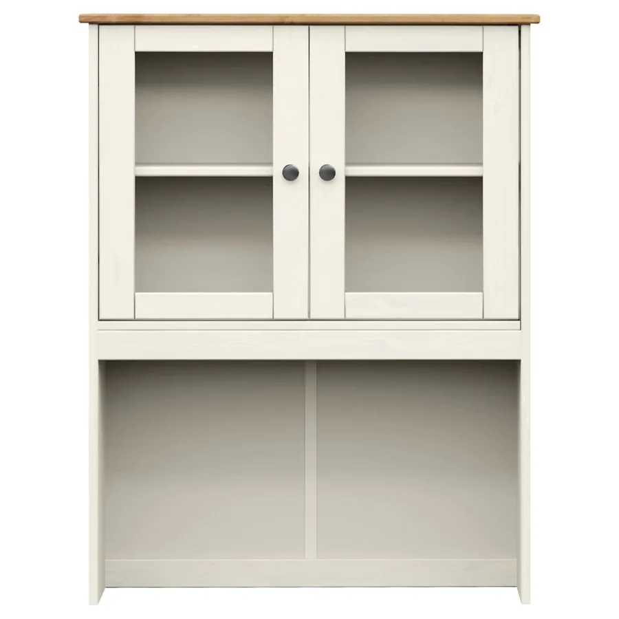 Buffet haut VIGO blanc 80x40x176 cm bois massif de pin - 9