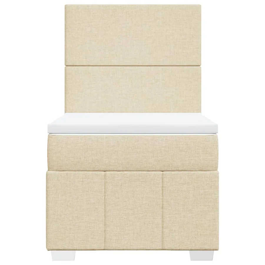 Sommier à lattes de lit avec matelas Crème 80x200 cm Tissu - 4