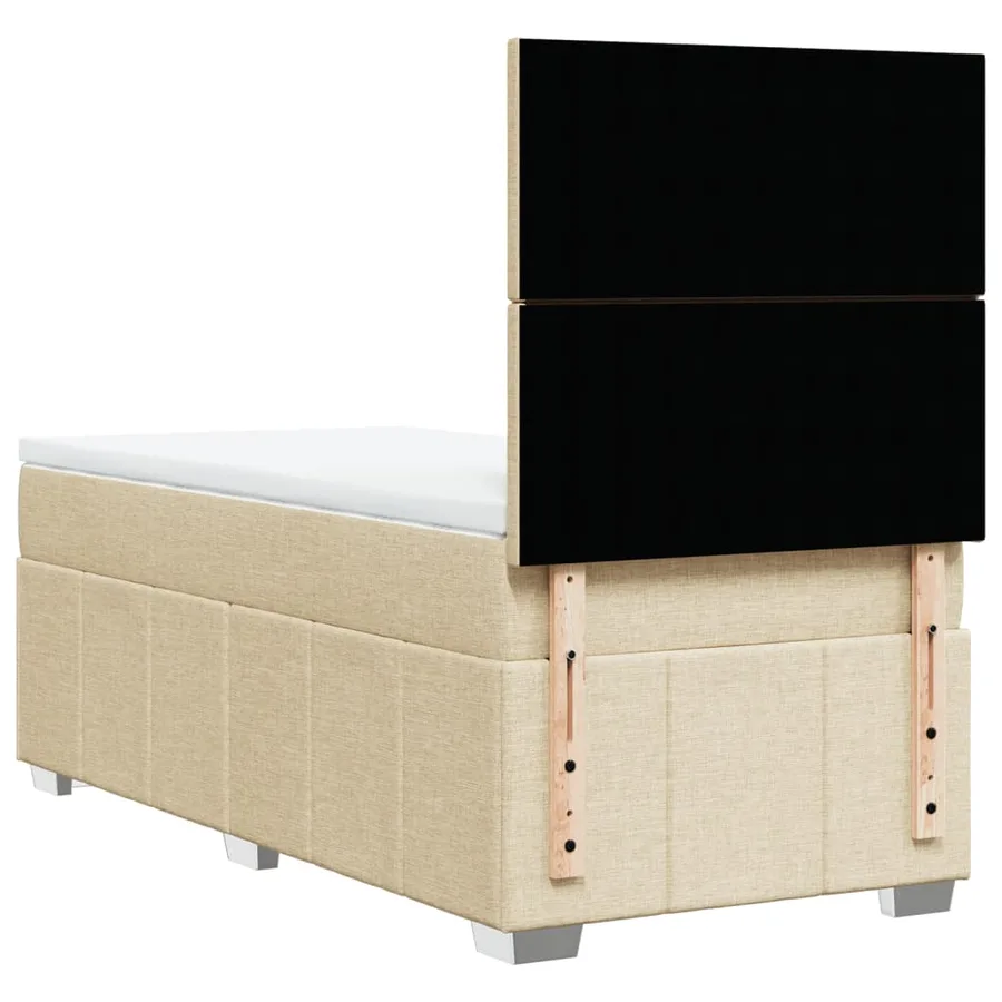 Sommier à lattes de lit avec matelas Crème 80x200 cm Tissu - 6