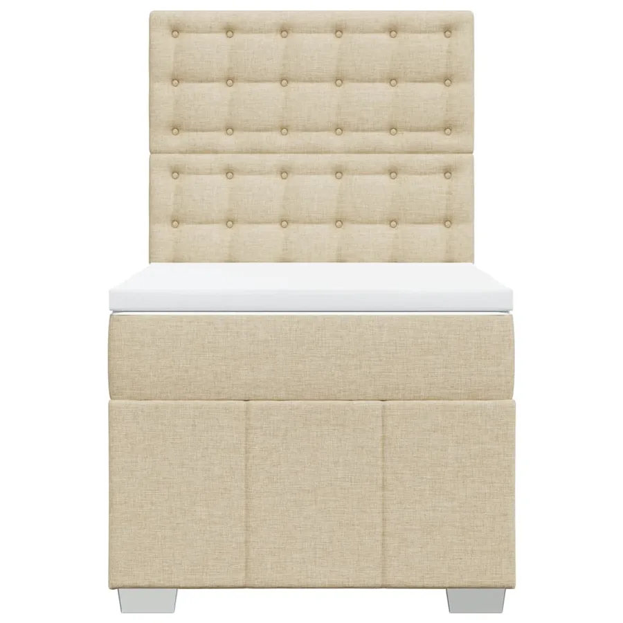 Sommier à lattes de lit avec matelas Crème 80x200 cm Tissu - 6