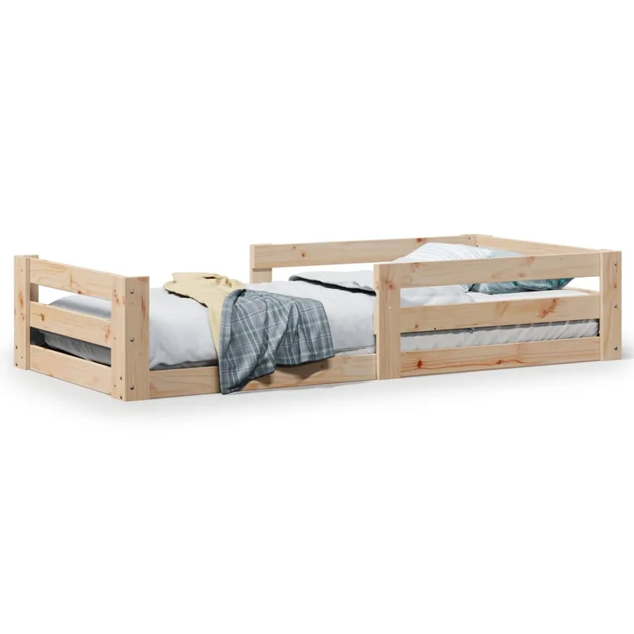 Cadre de lit sans matelas 70x140 cm bois de pin massif - 2