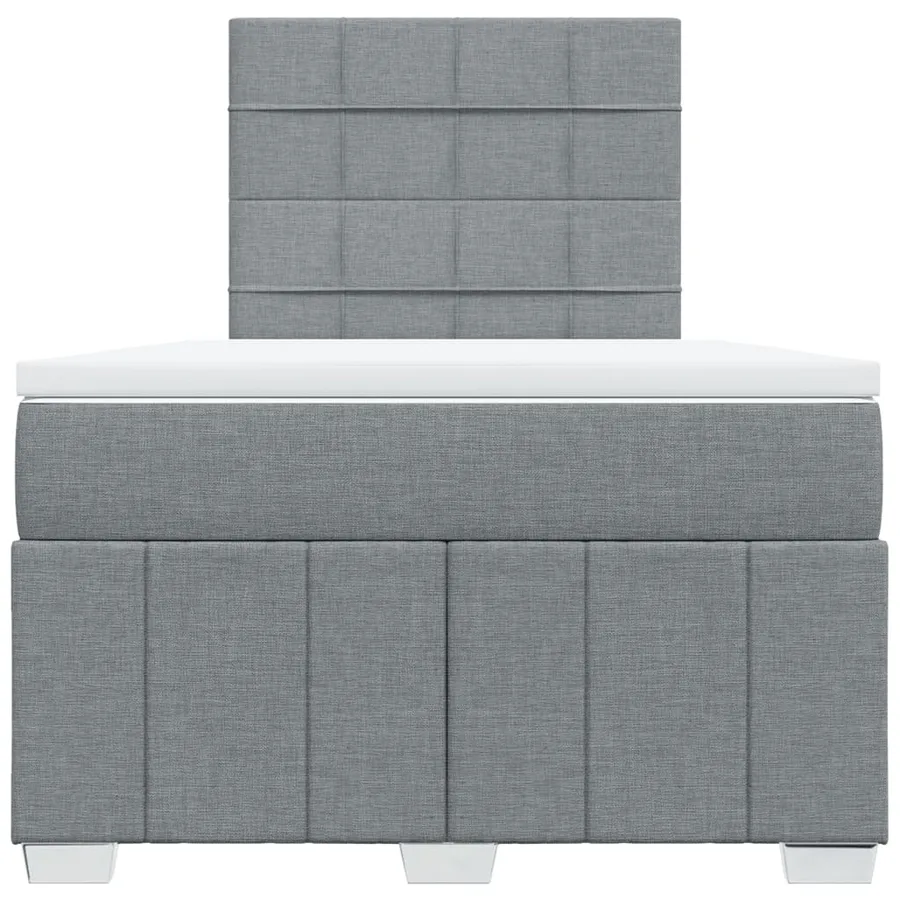 Sommier à lattes de lit et matelas gris clair 120x190 cm tissu - 6