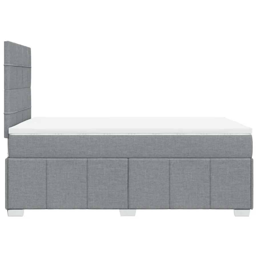Sommier à lattes de lit et matelas gris clair 120x190 cm tissu - 7