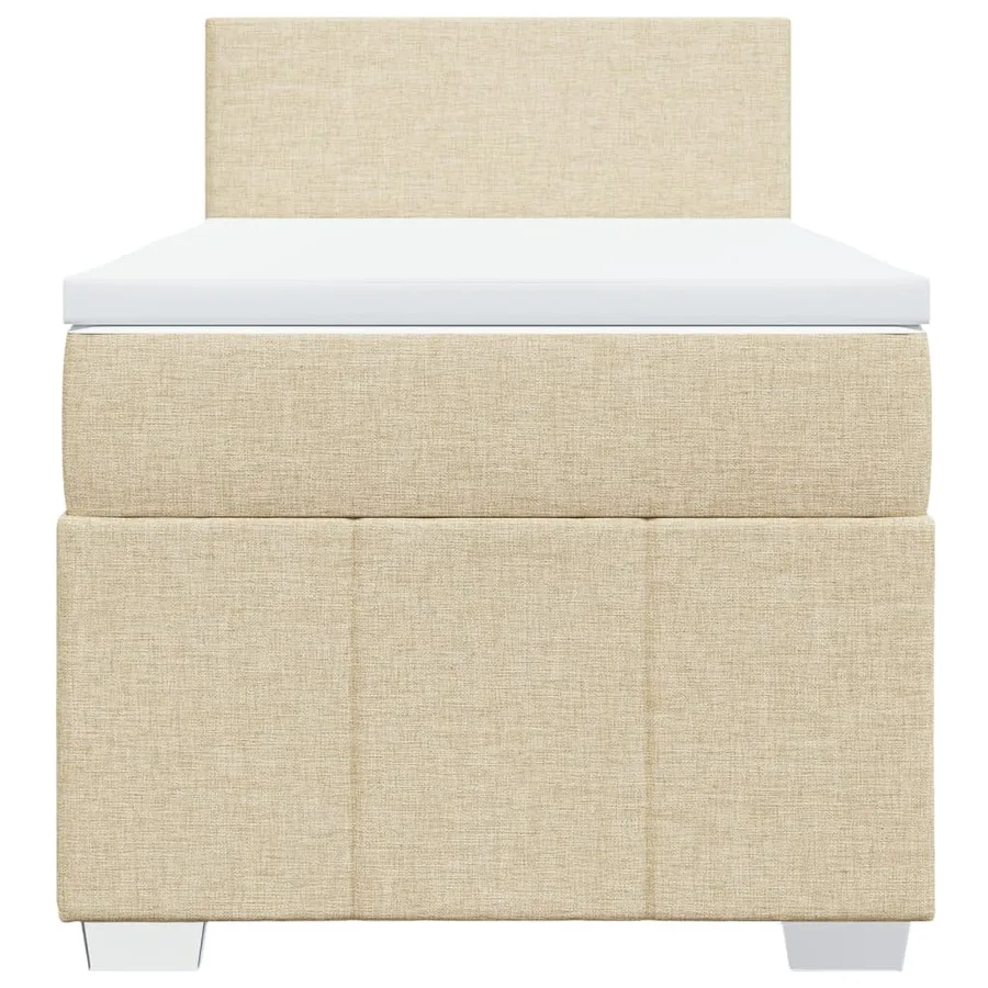 Sommier à lattes de lit avec matelas Crème 80x200 cm Tissu - 6