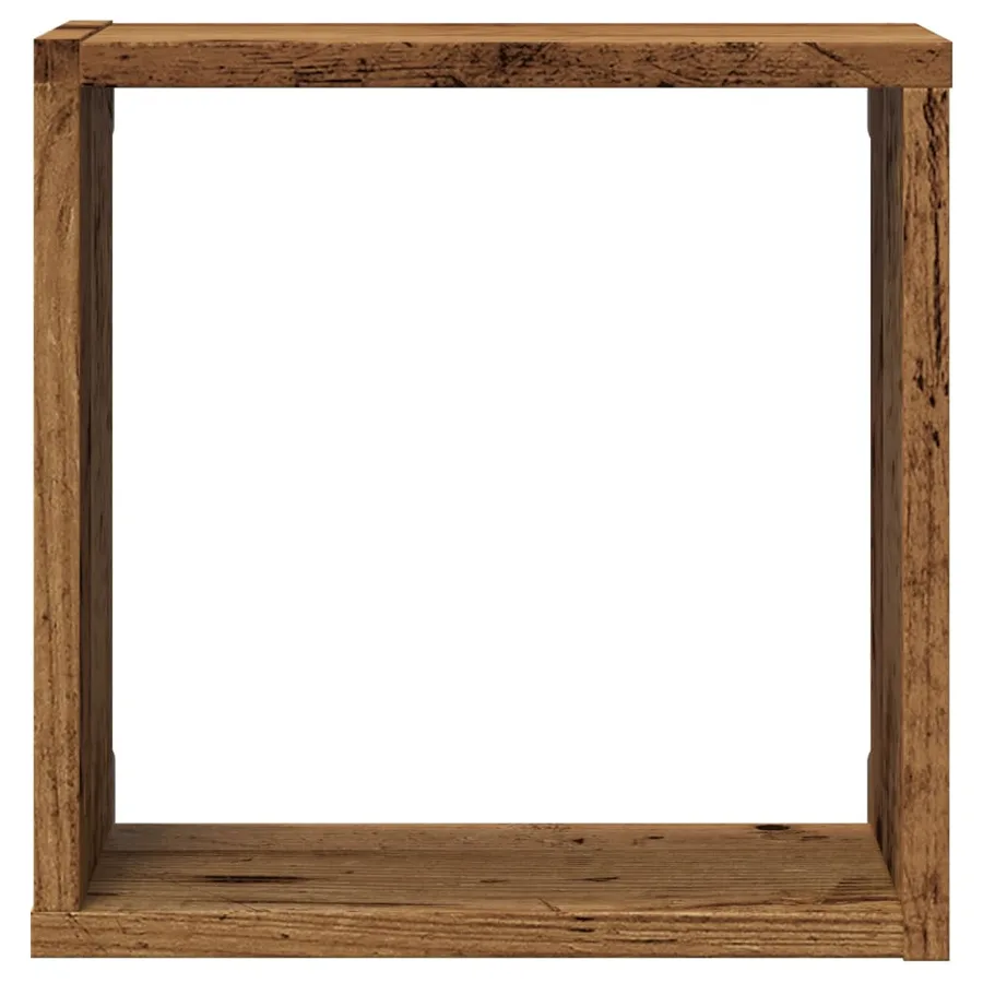 Étagères cube murales 4 pcs vieux bois 30x15x30 cm - 5