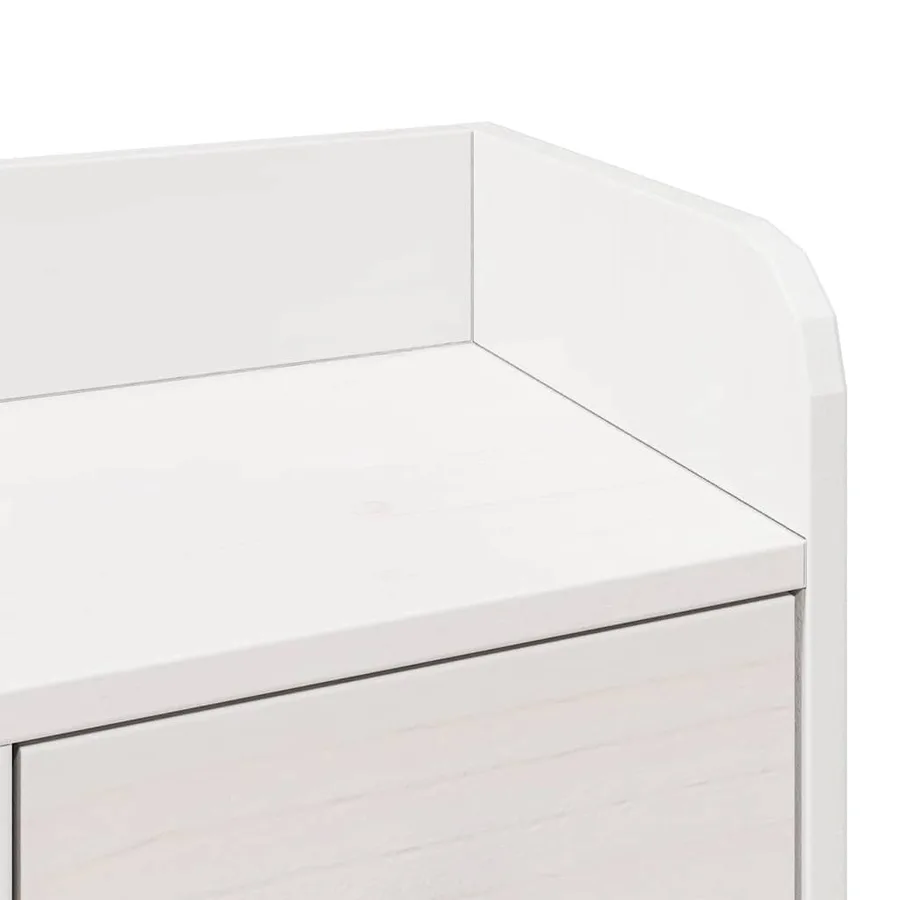 Lit bibliothèque sans matelas blanc 90x200cm bois de pin massif - 10