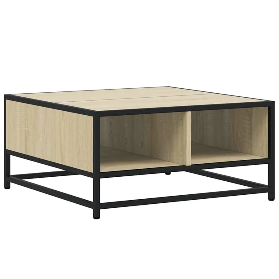 Table basse chêne sonoma 60,5x60,5x30cm bois d'ingénierie/métal - 7