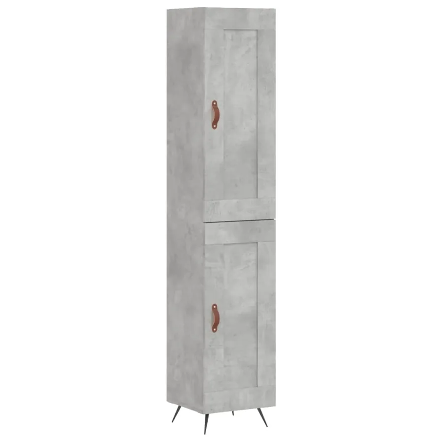 Buffet haut Gris béton 34,5x34x180 cm Bois d'ingénierie - 2