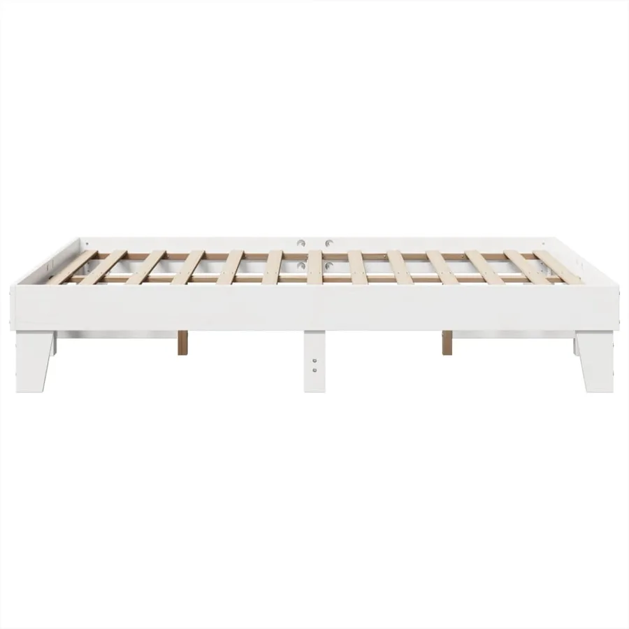 Cadre de lit sans matelas blanc 140x200 cm bois de pin massif - 5