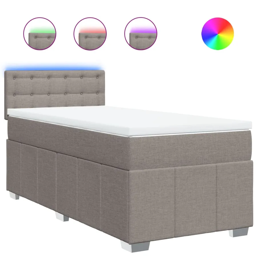 Sommier à lattes de lit avec matelas Taupe 100x200 cm Tissu - 2