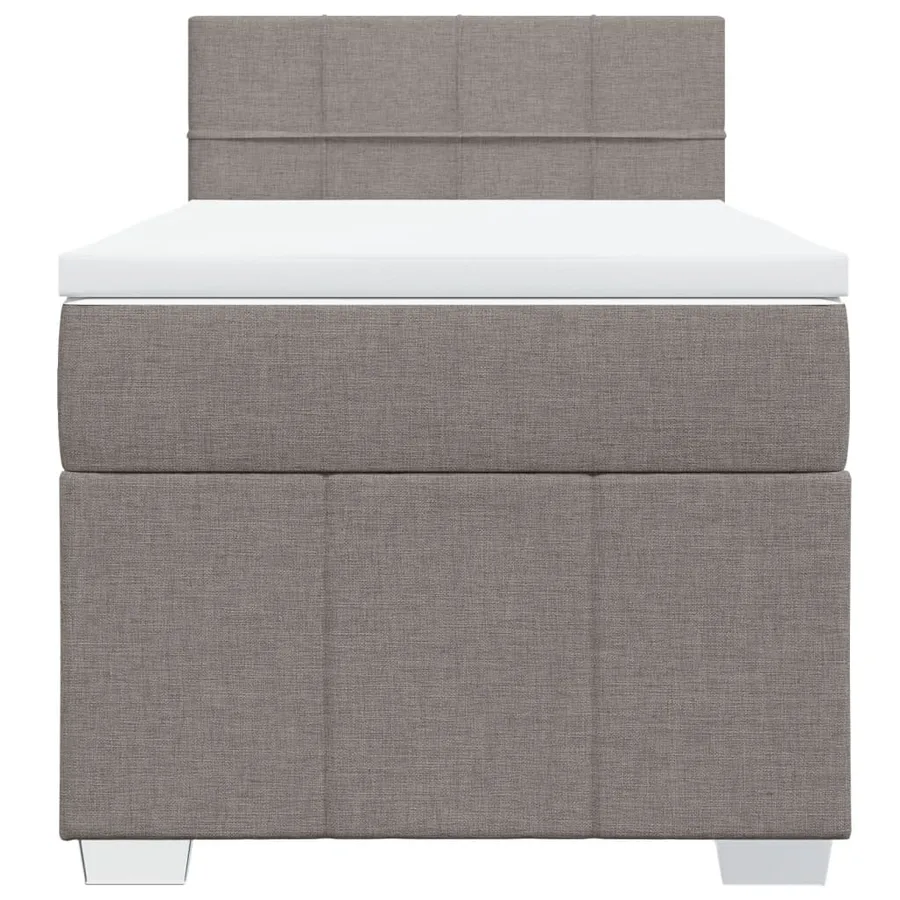 Sommier à lattes de lit avec matelas Taupe 100x200 cm Tissu - 6