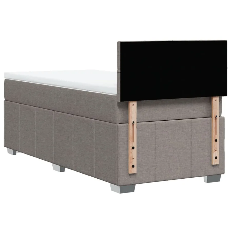 Sommier à lattes de lit avec matelas Taupe 100x200 cm Tissu - 8