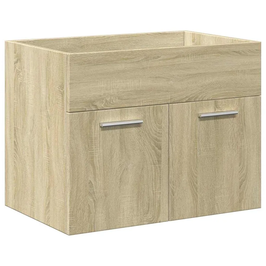 Armoire lavabo de salle de bain et bassin intégré chêne sonoma - 8