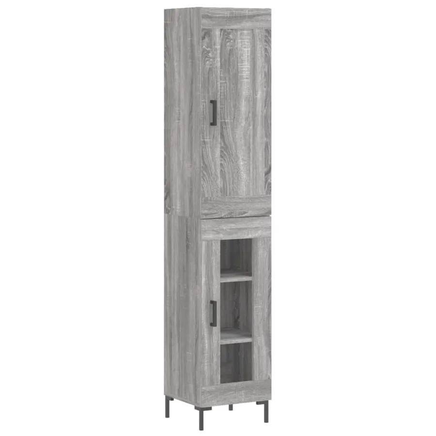 Buffet haut Sonoma gris 34,5x34x180 cm Bois d'ingénierie - 2
