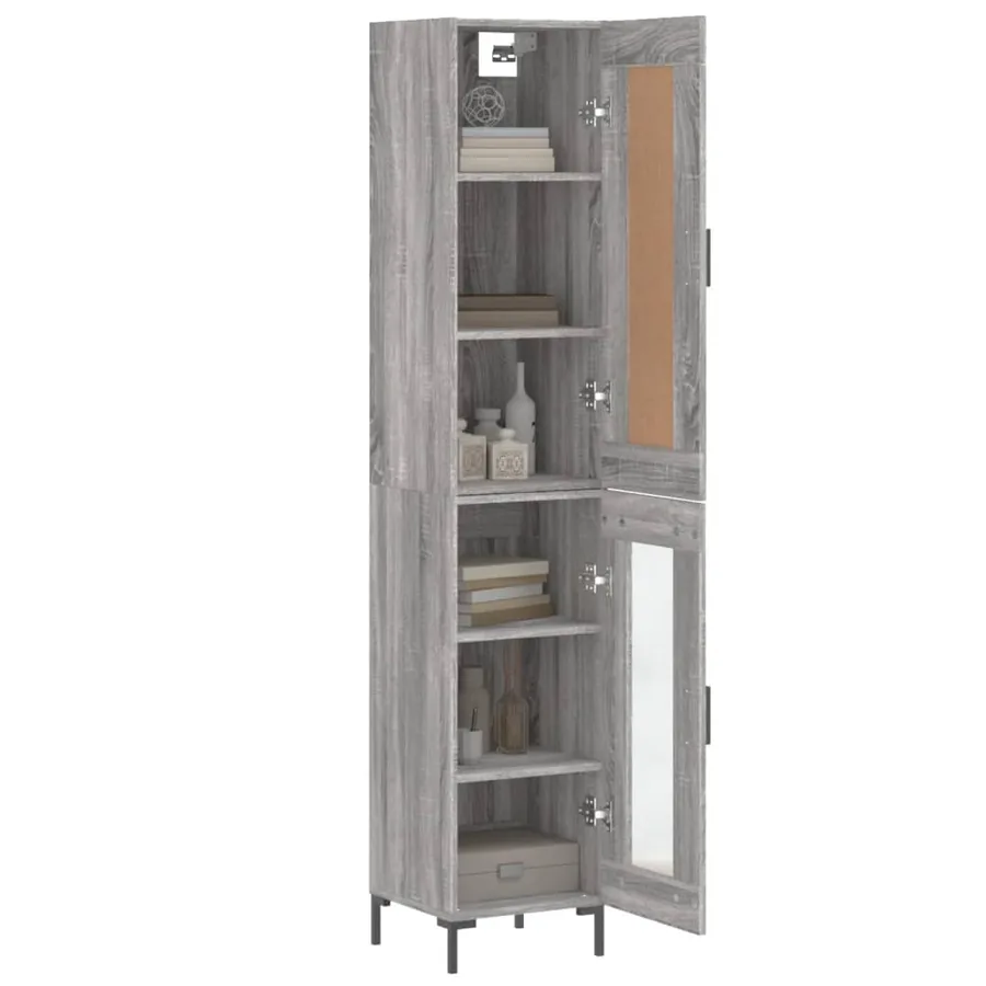 Buffet haut Sonoma gris 34,5x34x180 cm Bois d'ingénierie - 3