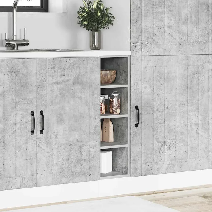 Meuble bas "Riga" Gris béton 20 x 44,5 x 81,5 cm Bois d'ingénierie - 3