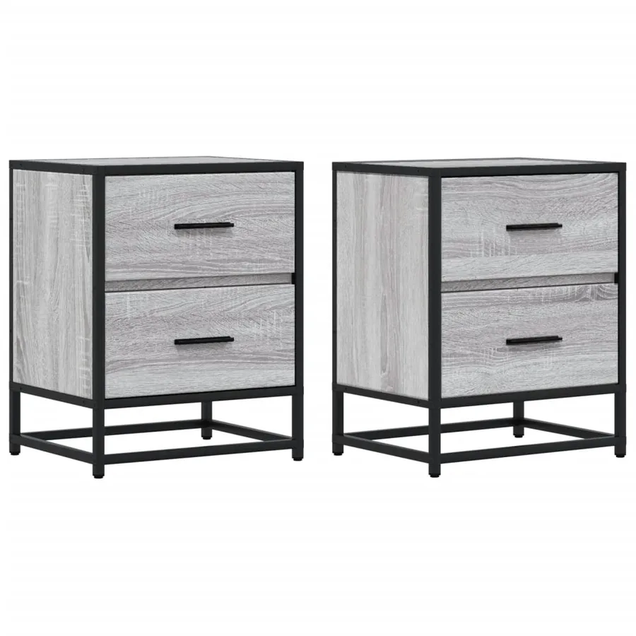 Tables de chevet 2 pcs sonoma gris 40x31x50 cm bois ingénierie - 2