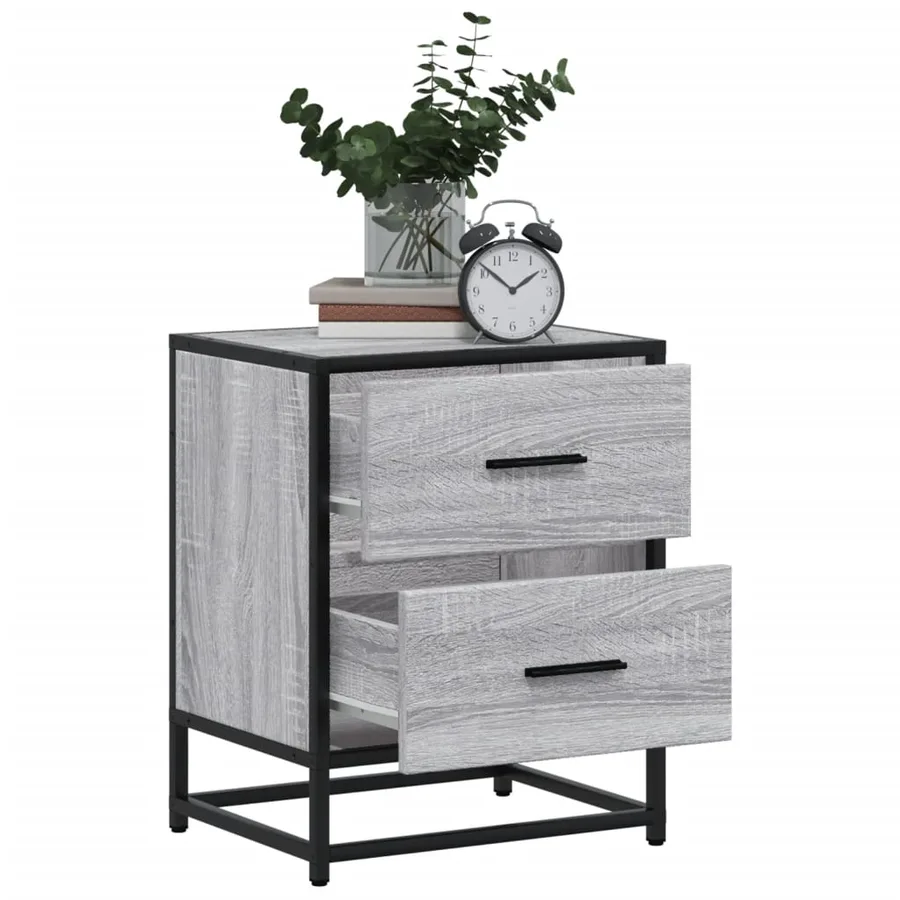Tables de chevet 2 pcs sonoma gris 40x31x50 cm bois ingénierie - 4