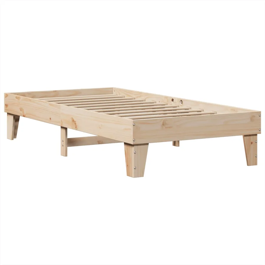 Cadre de lit sans matelas 100x200 cm bois massif de pin - 3