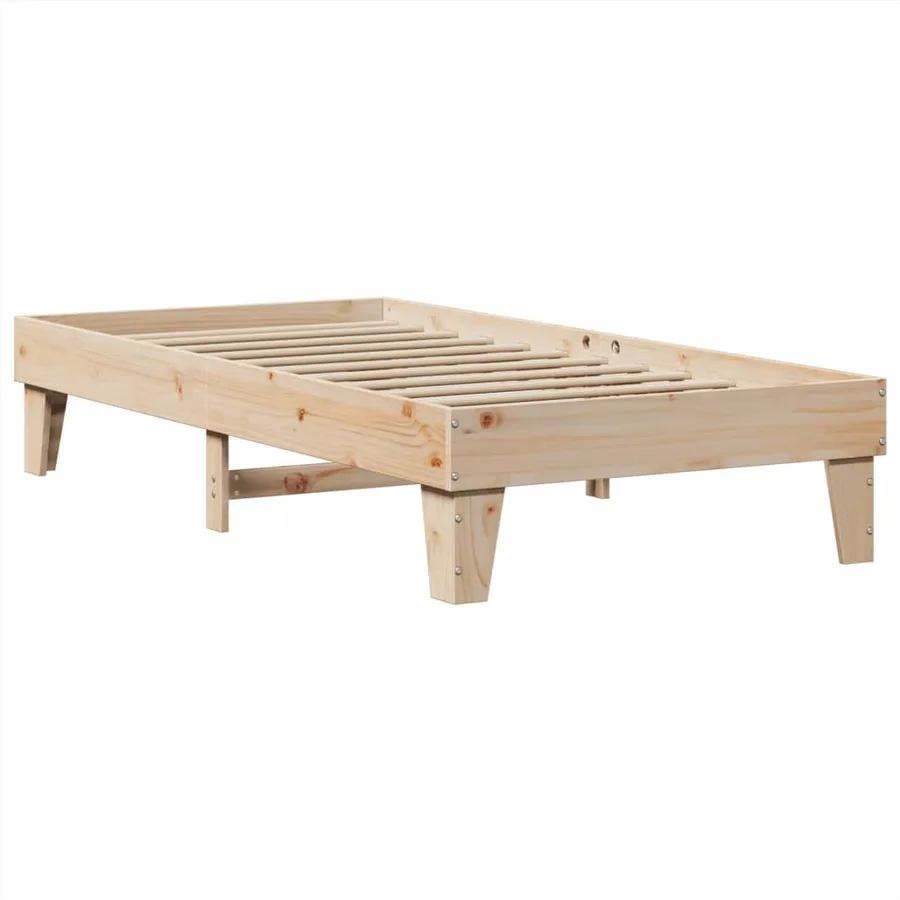 Cadre de lit sans matelas 100x200 cm bois massif de pin - 6